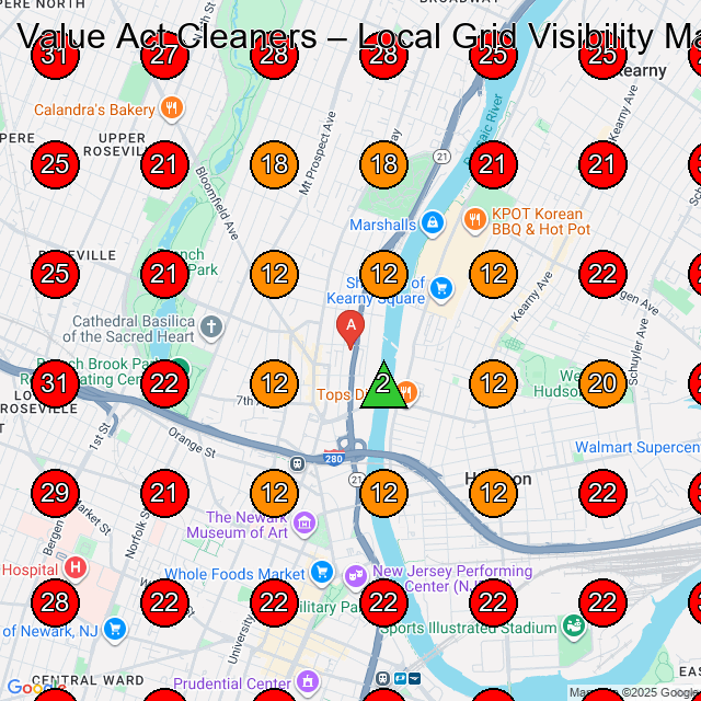 Value Act Cleaners GeoGrid visibility map for Dry Cleaner in Union